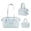 Blue Quilted Pattern Large Capacity Mummy Bag - Stylish Baby Diaper Bag for Moms, Baby Stroller Bag with Multiple Compartments - Image 4