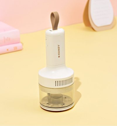 Beige Portable Wireless Car Vacuum Cleaner - USB Rechargeable, High Suction, Compact Design for Home & Keyboard Cleaning