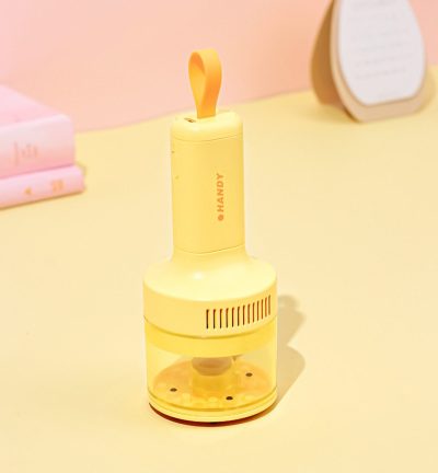 Yellow Portable Wireless Car Vacuum Cleaner - USB Rechargeable, High Suction, Compact Design for Home & Keyboard Cleaning