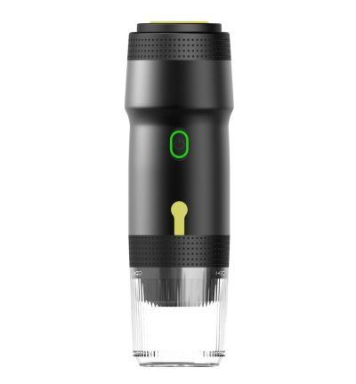 Black 3-in-1 Portable Electric Espresso Maker - Rechargeable Travel Coffee Machine for Capsules & Ground Coffee