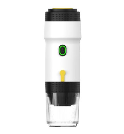 White 3-in-1 Portable Electric Espresso Maker - Rechargeable Travel Coffee Machine for Capsules & Ground Coffee
