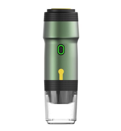 Green 3-in-1 Portable Electric Espresso Maker - Rechargeable Travel Coffee Machine for Capsules & Ground Coffee