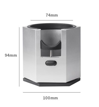 Silver Diamond Professional Aluminum Espresso Tamping Station - Adjustable Portafilter Holder Stand