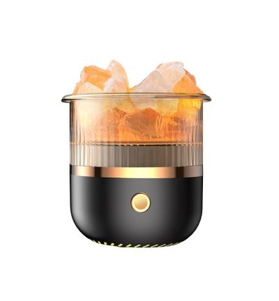 Crystal Humidifier with LED Light - Aromatherapy Diffuser for Home Relaxation(black)