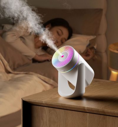 Portable LED Humidifier - Compact Aromatherapy Diffuser with Mist(white)