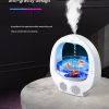 Black 3-in-1 Anti-Gravity Water Drop Humidifier with Bluetooth Speaker & LED Fish Tank Light - Image 6