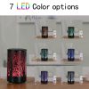 Khaki and Black Forest Design Iron Essential Oil Diffuser - 7 Color LED Ultrasonic Cool Mist Humidifier 100ml - Image 2