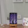 Khaki and Black Forest Design Iron Essential Oil Diffuser - 7 Color LED Ultrasonic Cool Mist Humidifier 100ml - Image 4
