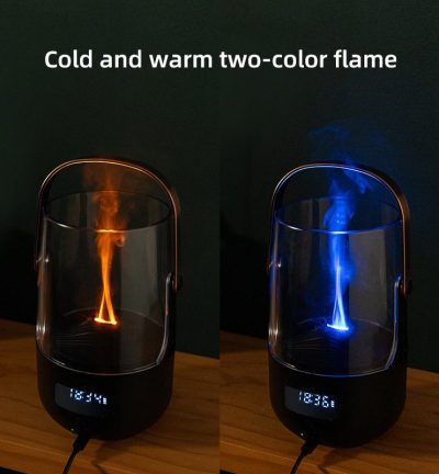 Creative Retro Flame Essential Oil Diffuser - Portable Humidifier for Office, Bedroom & Camping