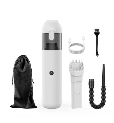 White Versatile 2-in-1 Cordless Handheld Vacuum Cleaner & Blower - USB Rechargeable, High-Power for Car & Home