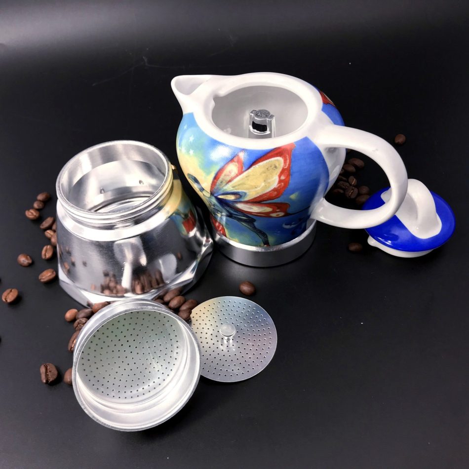 Fairy Vintage Porcelain Ceramic Italian Stove Top Espresso Coffee Maker 3-4Cups 200ml - Image 2
