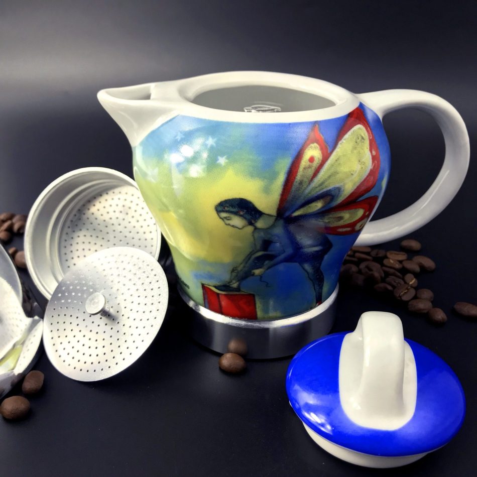 Fairy Vintage Porcelain Ceramic Italian Stove Top Espresso Coffee Maker 3-4Cups 200ml - Image 3