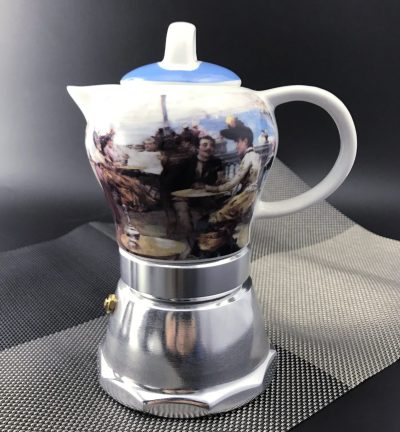 Afternoon Tea Vintage Porcelain Ceramic Italian Stove Top Espresso Coffee Maker 3-4Cups 200ml