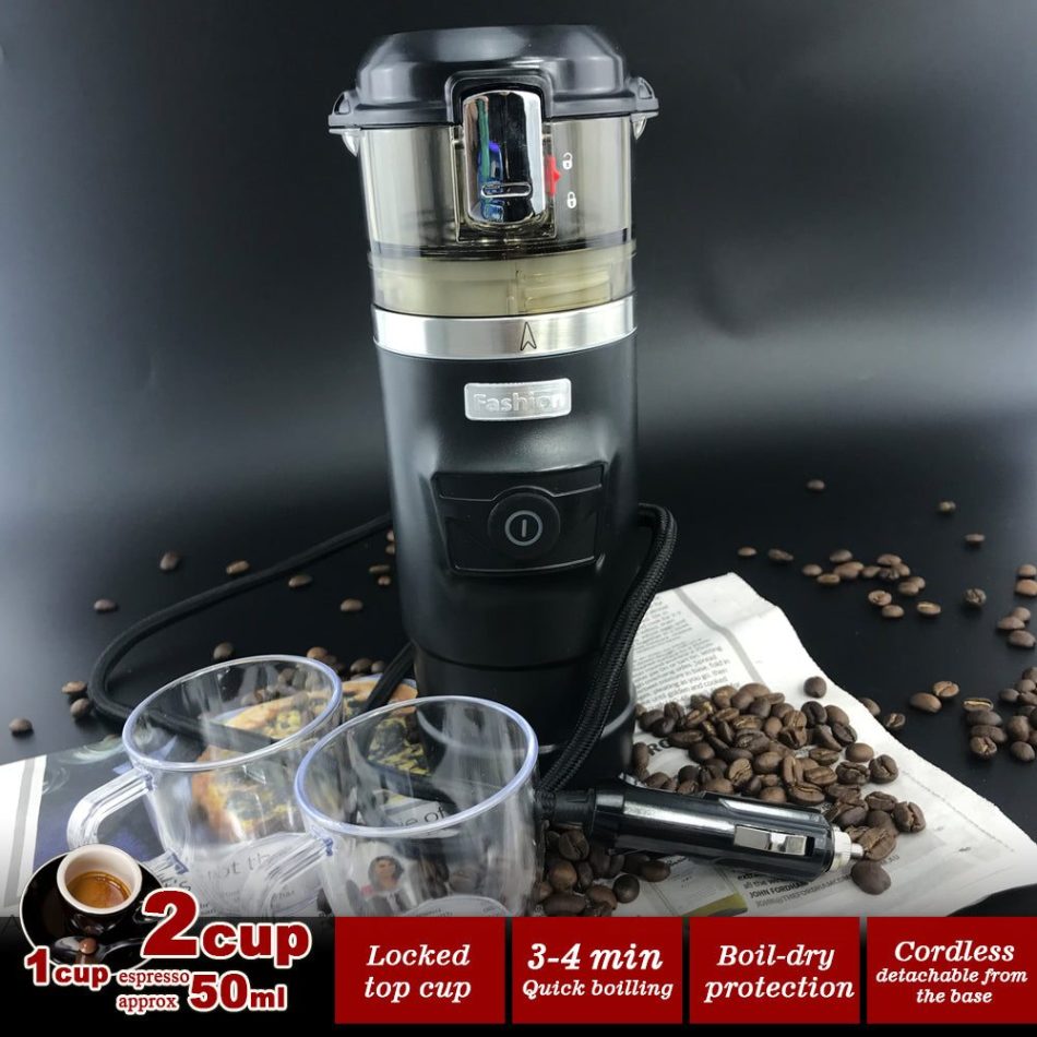 12V Car Espresso Moka Coffee Maker Set Espresso In Car Coffee Machine With 2Cups - Image 3