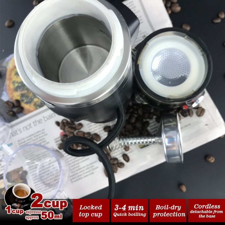 12V Car Espresso Moka Coffee Maker Set Espresso In Car Coffee Machine With 2Cups - Image 6