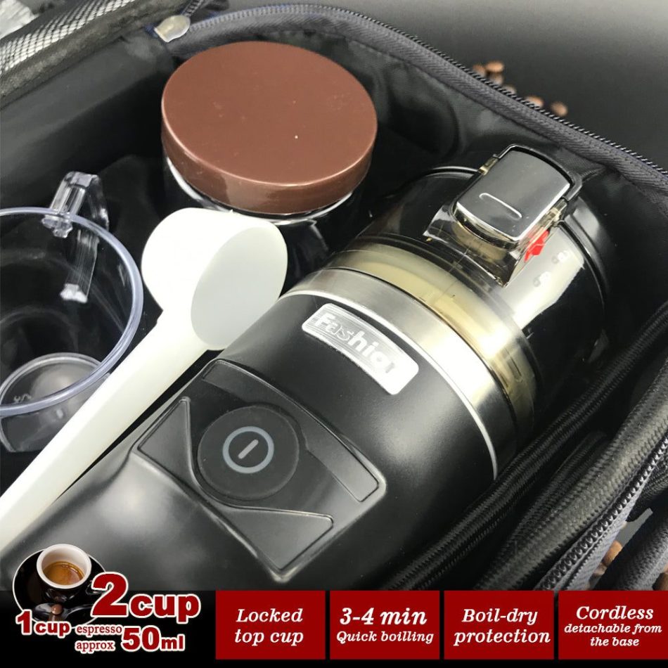 12V Car Espresso Moka Coffee Maker Set Espresso In Car Coffee Machine With 2Cups - Image 8