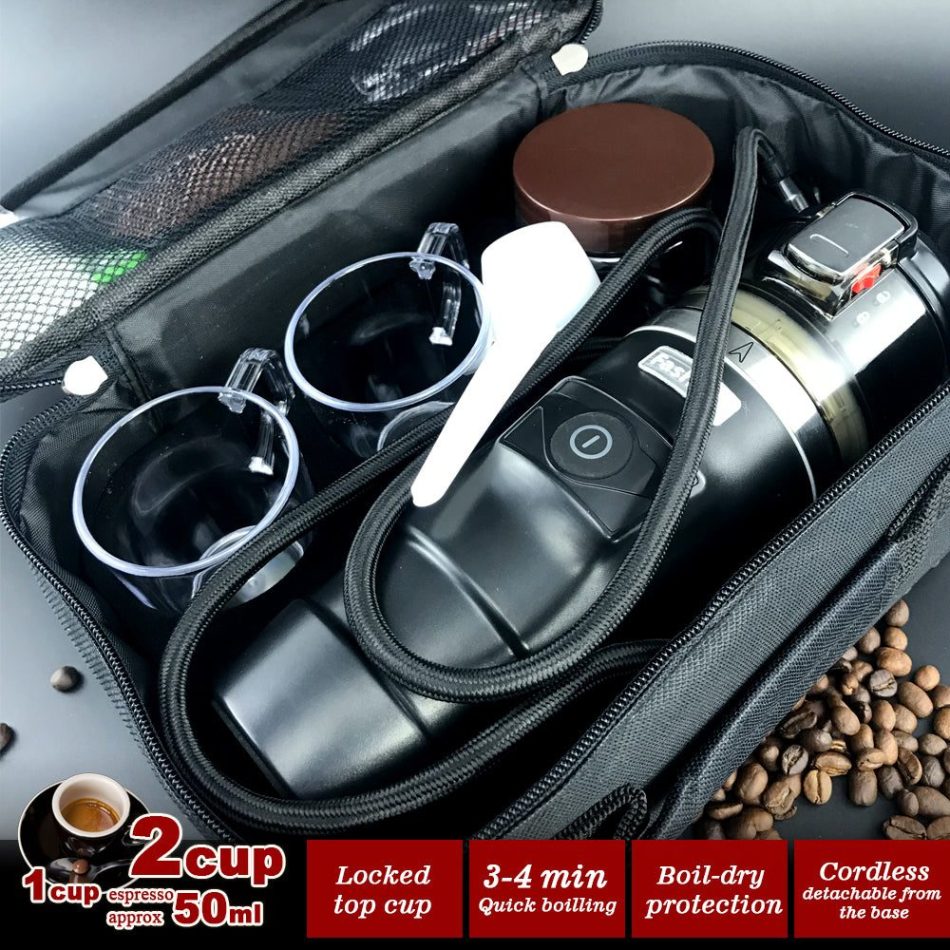 12V Car Espresso Moka Coffee Maker Set Espresso In Car Coffee Machine With 2Cups - Image 9