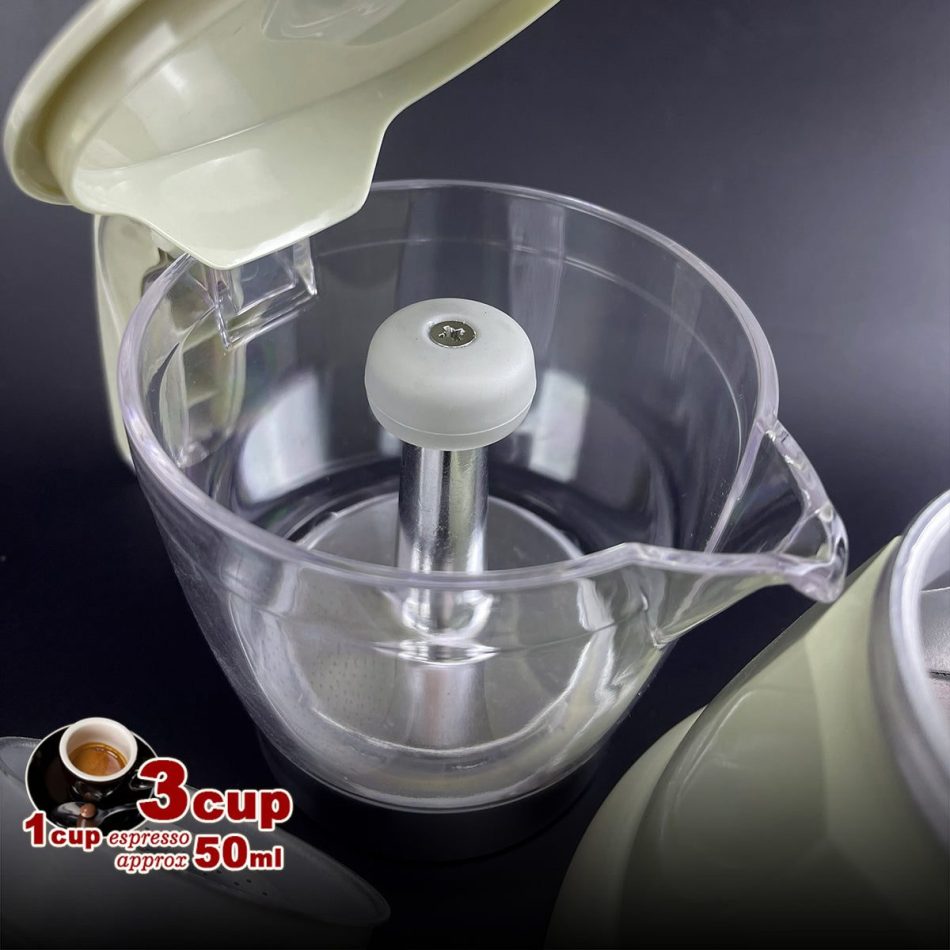 Latest Styles Electric Aluminum Espresso Moka Coffee Maker 3cups Italian Classic - Cream - Image 5