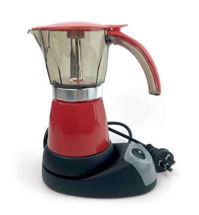 Red Electric Moka Coffee Maker Espresso Machine Italian Classic 6 Cups Auto Power