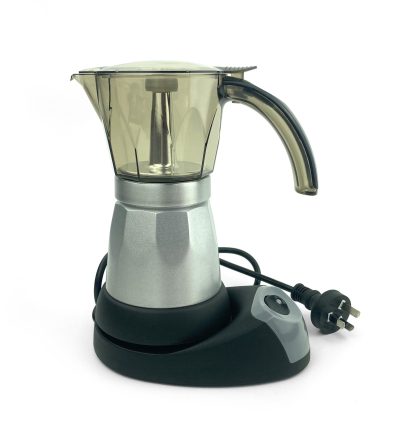 Silver Electric Moka Coffee Maker Espresso Machine Italian Classic 6 Cups Auto Power