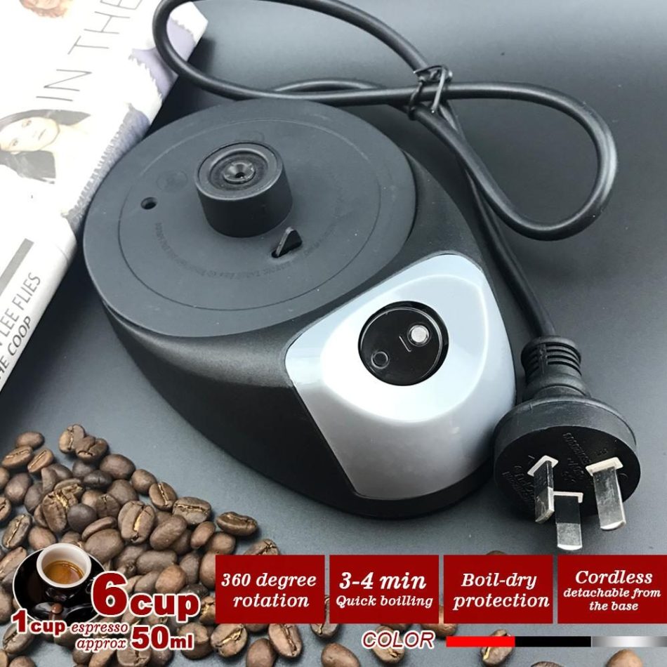 Silver Electric Moka Coffee Maker Espresso Machine Italian Classic 6 Cups Auto Power - Image 5