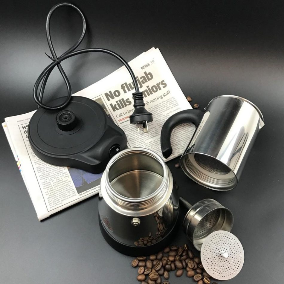 Electric Espresso Moka Coffee Make 6Cups Stainless Steel Italian Classic AU STOCK - Image 3