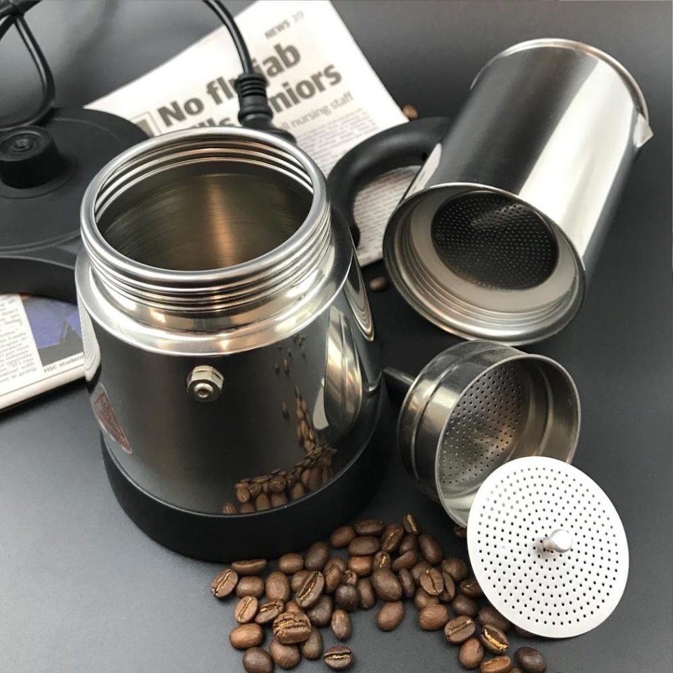 Electric Espresso Moka Coffee Make 6Cups Stainless Steel Italian Classic AU STOCK - Image 4