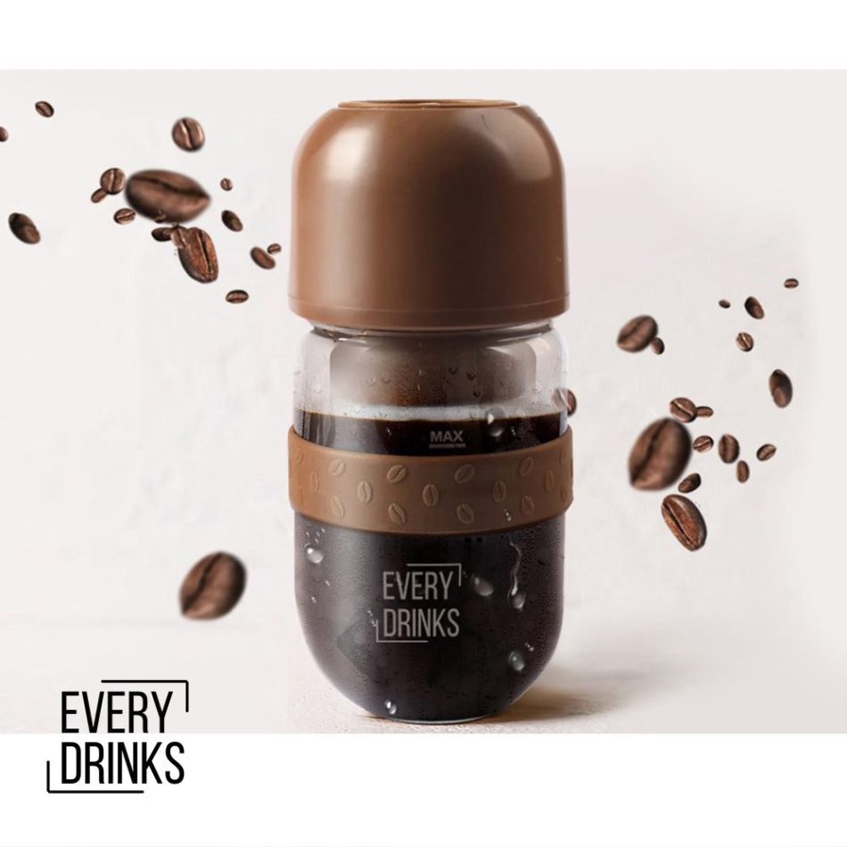 Brown All in1 Anywhere Portable Drip Pour Over Coffee Maker + Electric Grinder + Juice Blender Anywhere Freshly Ground Coffee - Image 5