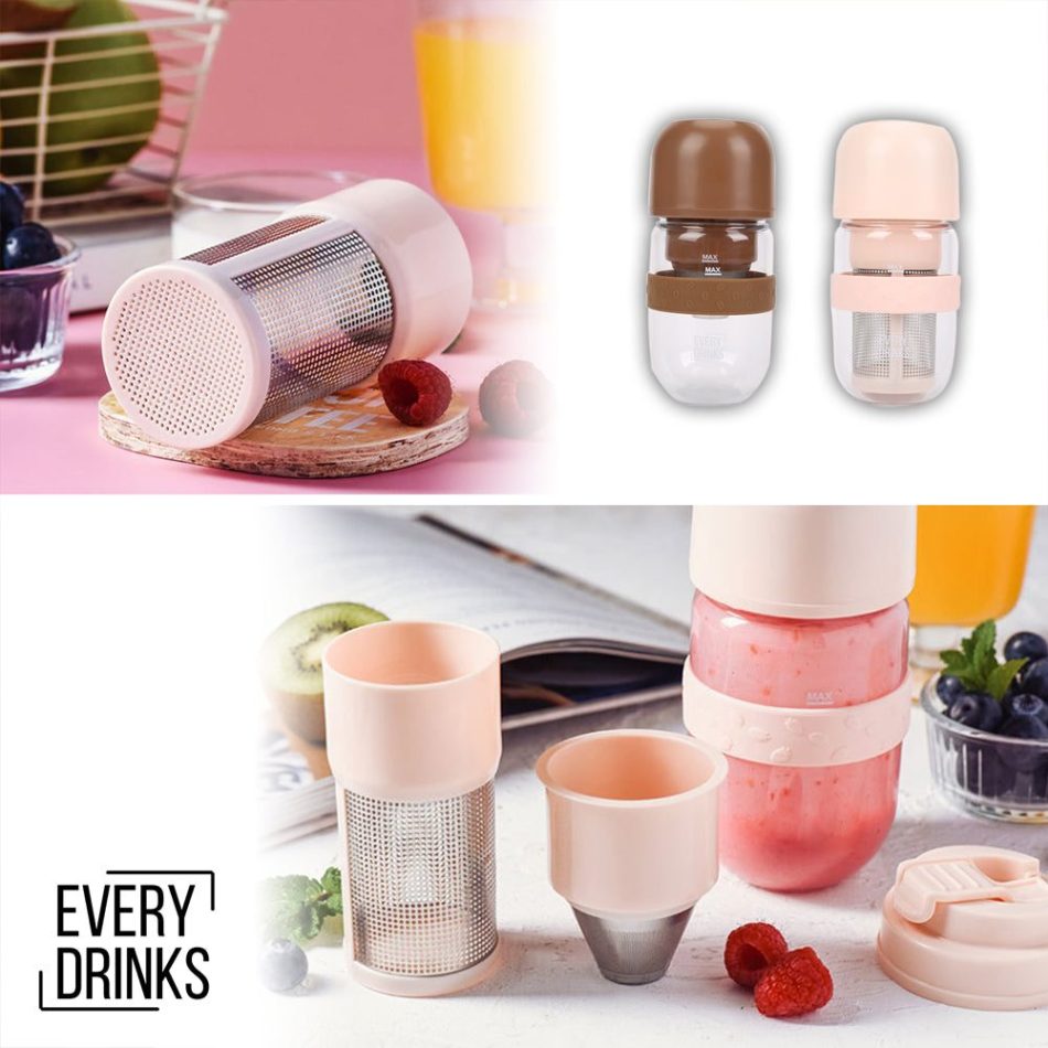 Pink All in1 Anywhere Portable Drip Pour Over Coffee Maker + Electric Grinder + Juice Blender Anywhere Freshly Ground Coffee - Image 6