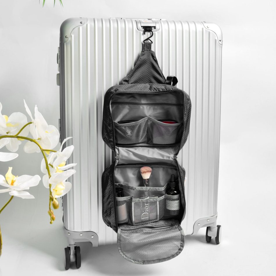 Travel Waterproof Hanging Toiletry Bag - Black - Image 5