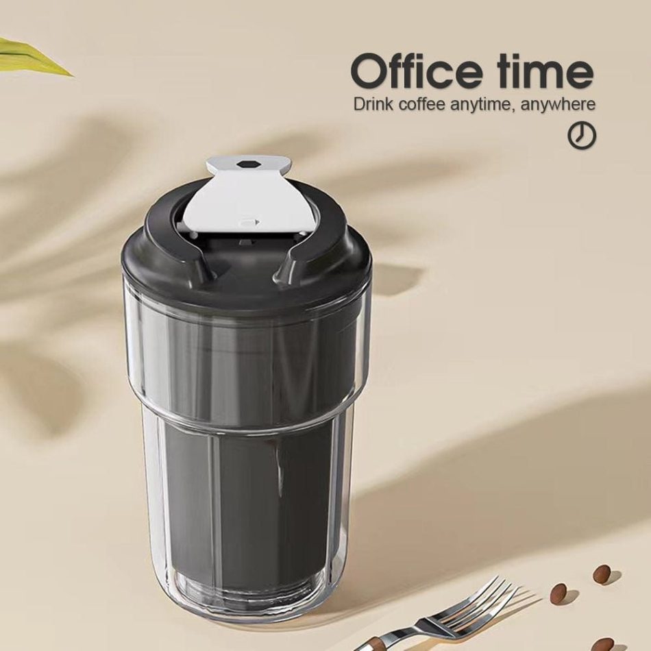 460ml Double wall insulated Coffee Cup Black - Image 2