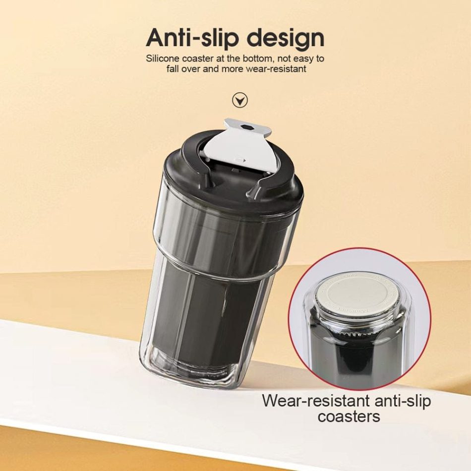 460ml Double wall insulated Coffee Cup Black - Image 3