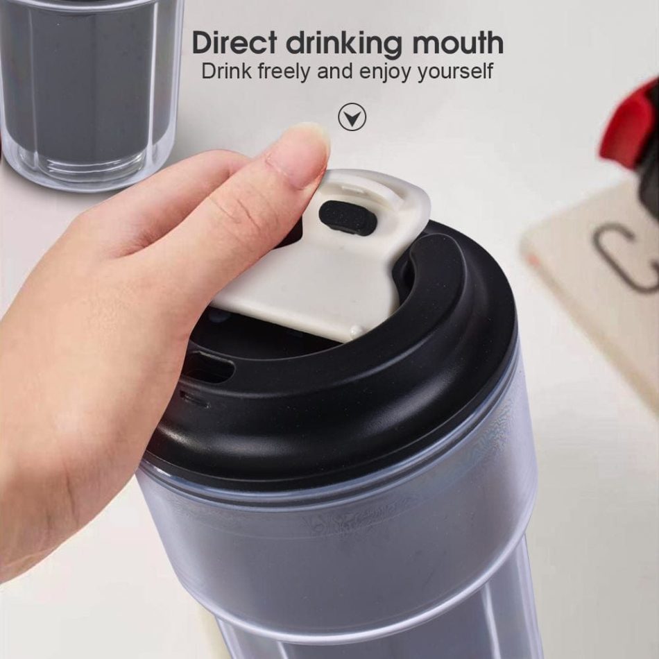 460ml Double wall insulated Coffee Cup Black - Image 4