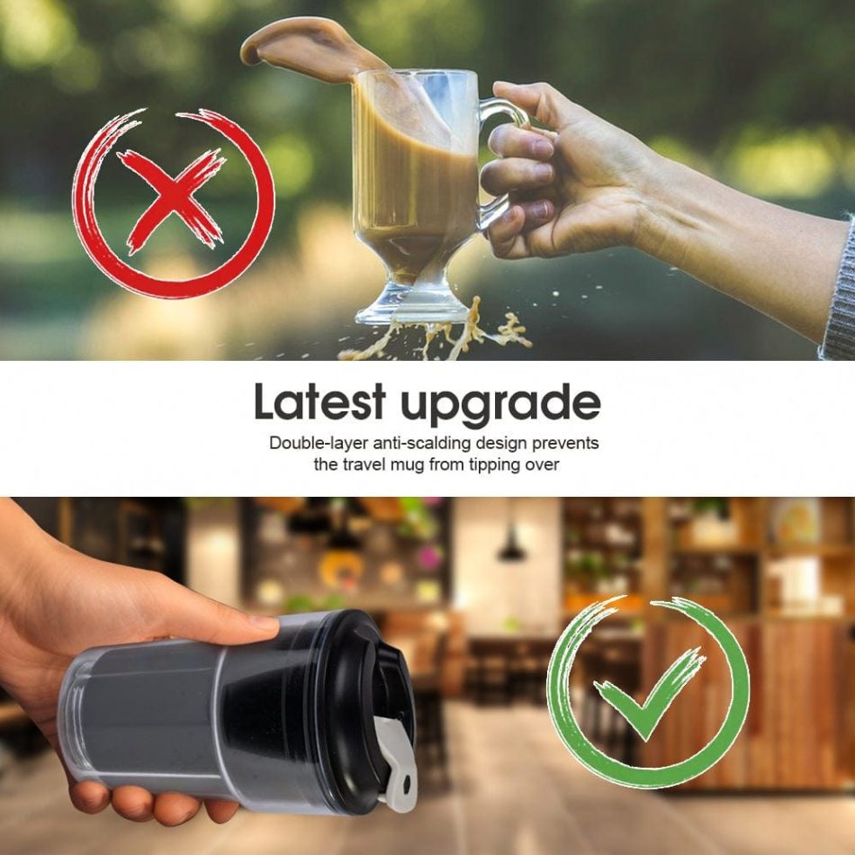 460ml Double wall insulated Coffee Cup Black - Image 5