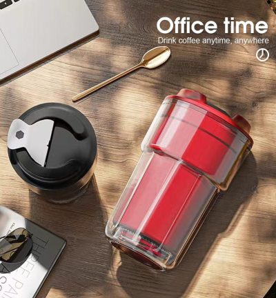 460ml Double wall insulated Coffee Cup Red