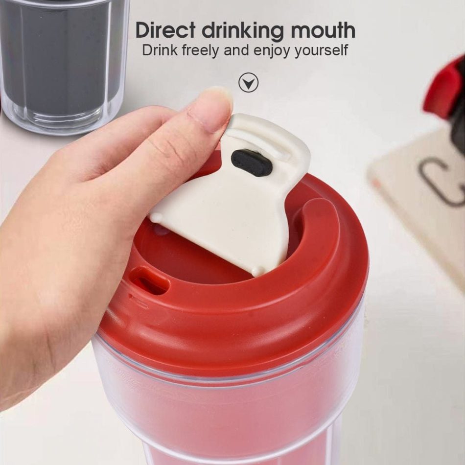 460ml Double wall insulated Coffee Cup Red - Image 4