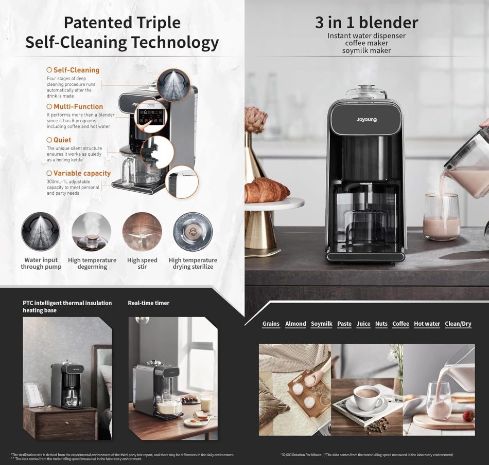Joyoung K1S Pro Soymilk Machine Soybean Milk Coffee Maker Juicer Water Dispenser - Image 3