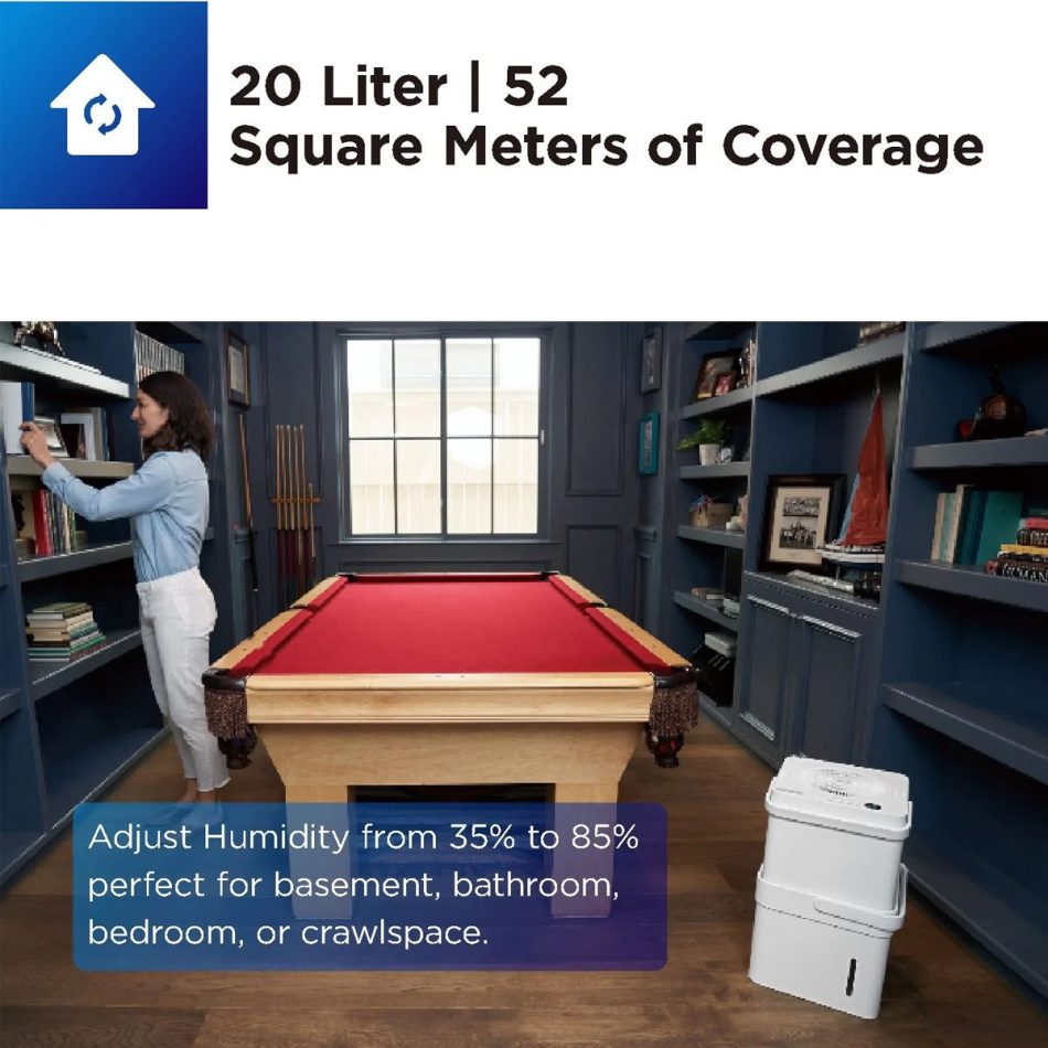 Midea Smart Cube Dehumidifier 20L/Day 12L Water Tank Compact Storage Full Water Warning - Image 4