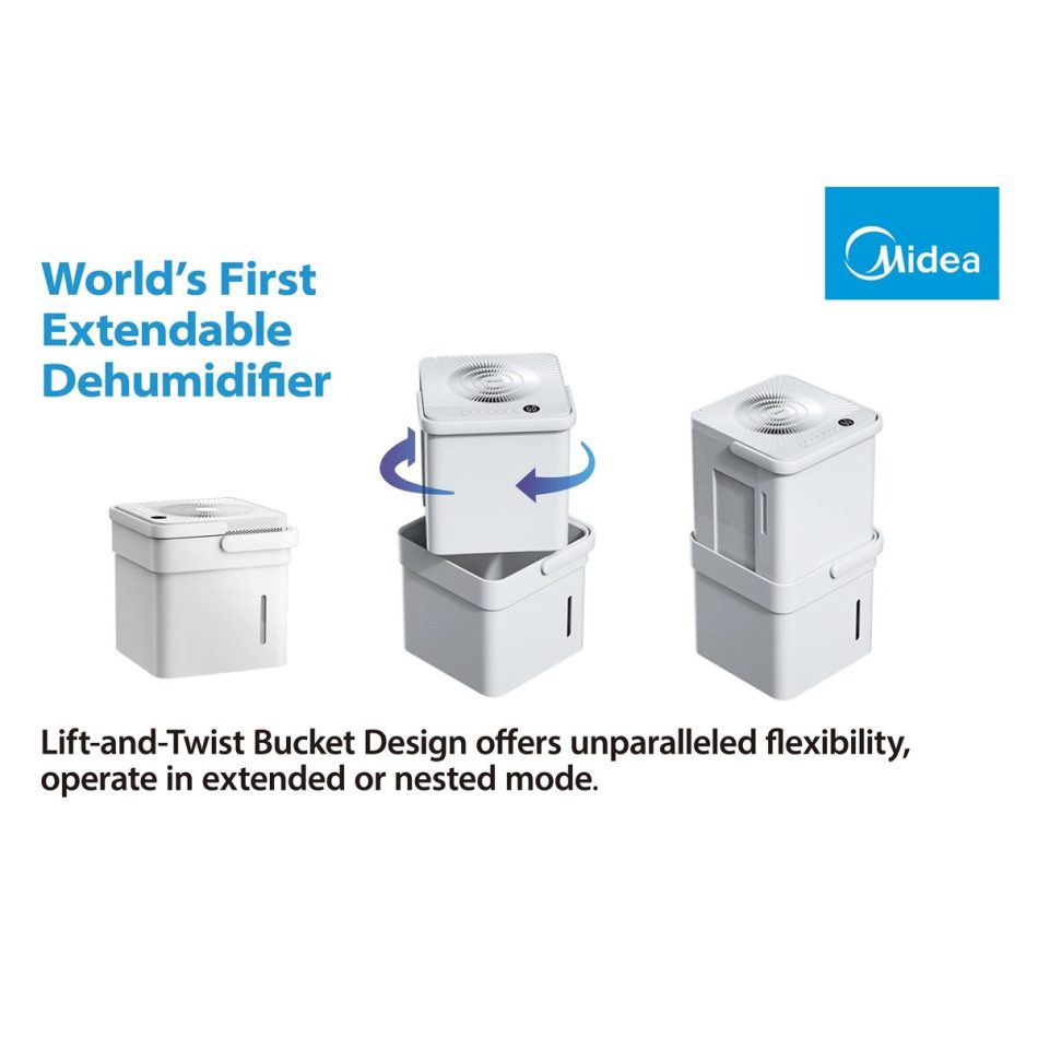 Midea Smart Cube Dehumidifier 20L/Day 12L Water Tank Compact Storage Full Water Warning - Image 10