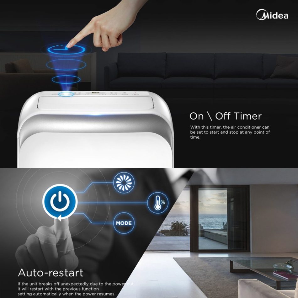 Midea 4.0KW 3in1 Portable Air Conditioner Dehumidifier with Cooling Drying and Sleeping Mode - Image 2