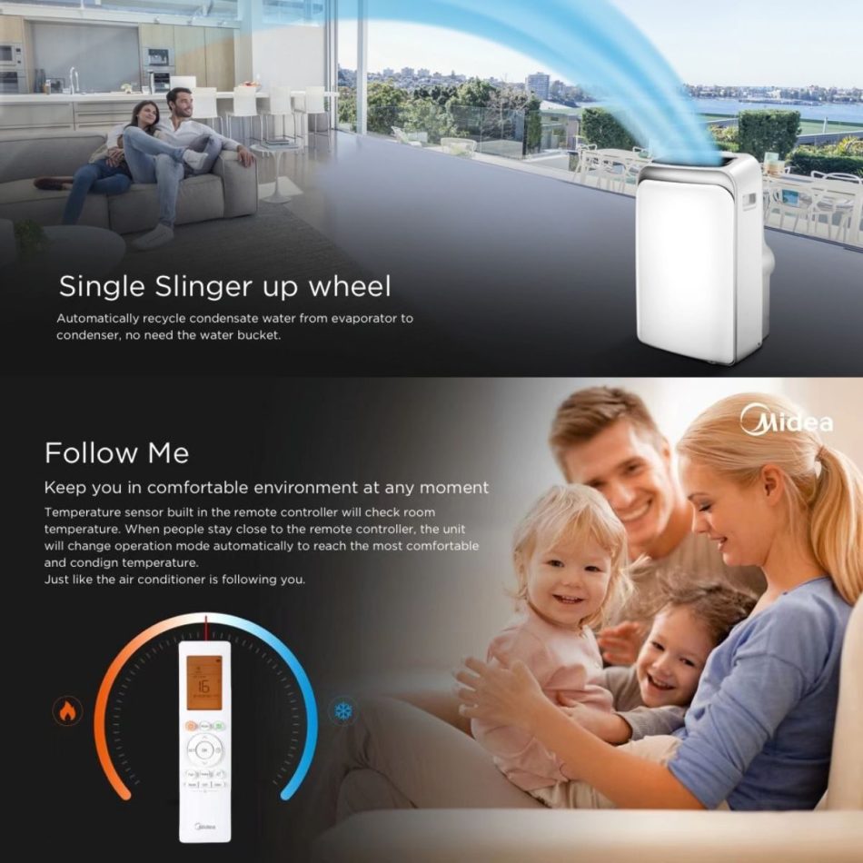 Midea 4.0KW 3in1 Portable Air Conditioner Dehumidifier with Cooling Drying and Sleeping Mode - Image 4