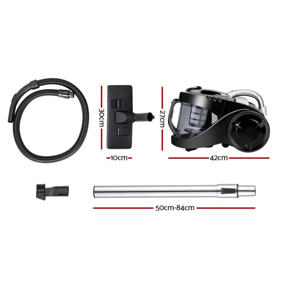 Devanti 2200W Bagless Vacuum Cleaner Black - Image 2
