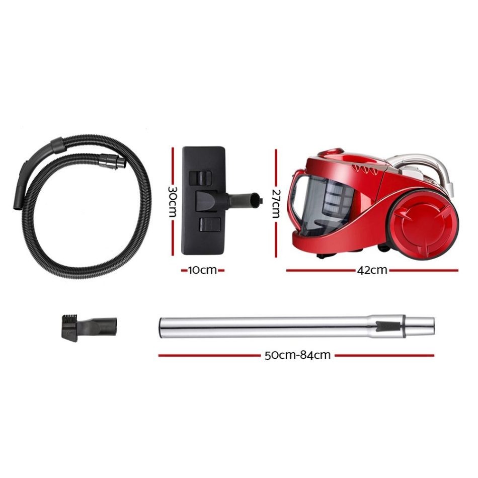 Devanti 2200W Bagless Vacuum Cleaner Red - Image 2