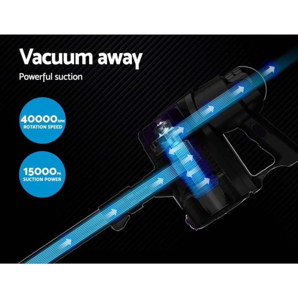 Devanti Stick Vacuum Cleaner Handheld Corded 450W Purple - Image 3