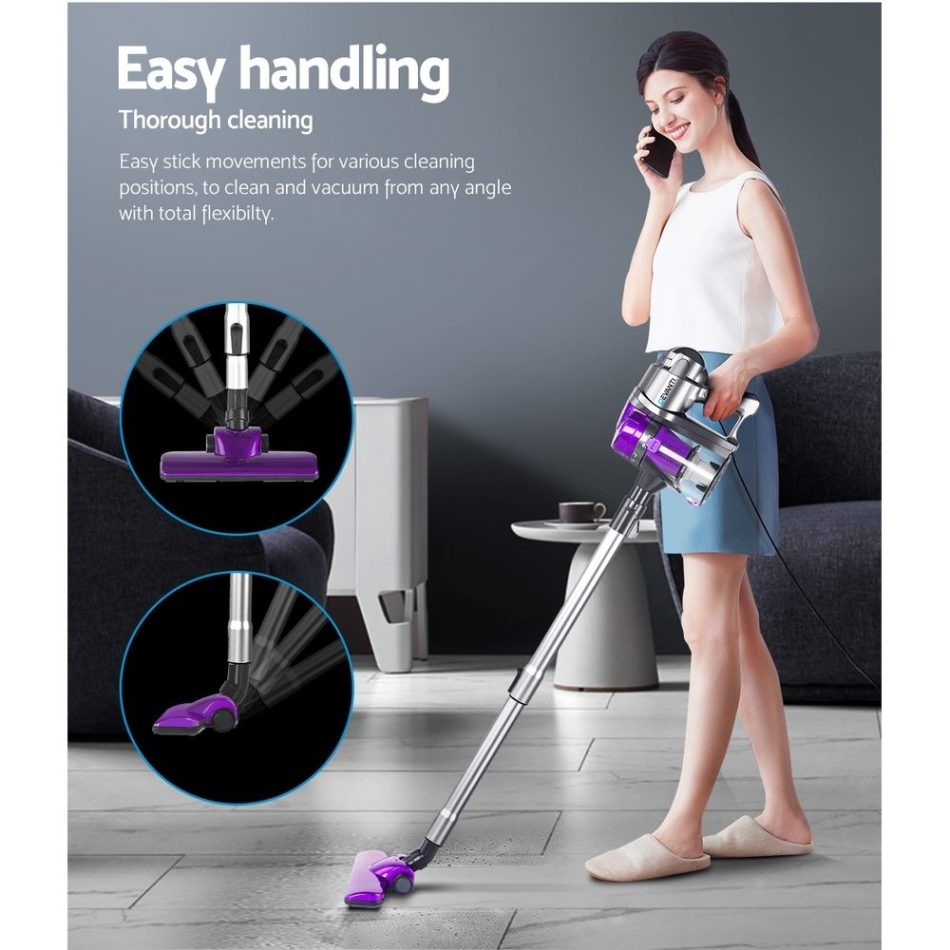 Devanti Stick Vacuum Cleaner Handheld Corded 450W Purple - Image 4