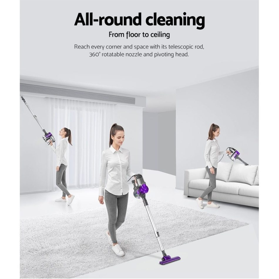 Devanti Stick Vacuum Cleaner Handheld Corded 450W Purple - Image 5
