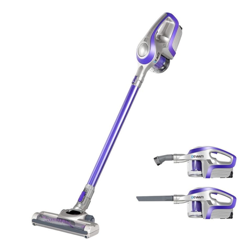 Devanti Stick Vacuum Cleaner Bagless Cordless 150W Purple - Image 8