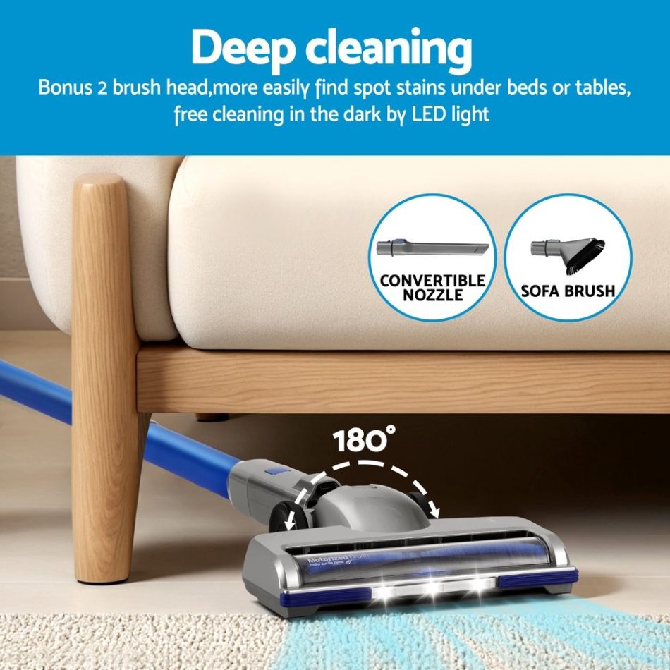 Devanti 300W Stick Vacuum Cleaner Cordless Self-Standing - Image 5