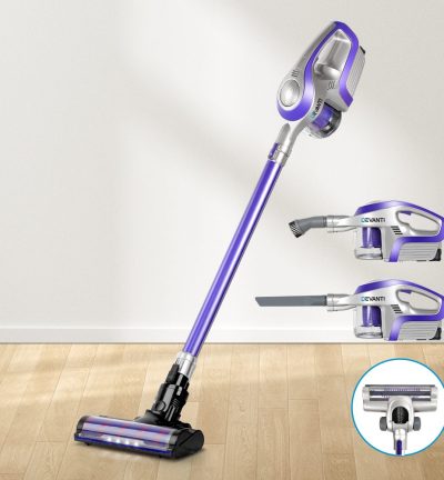 Devanti Stick Vacuum Cleaner Roller Brush Cordless 150W Purple