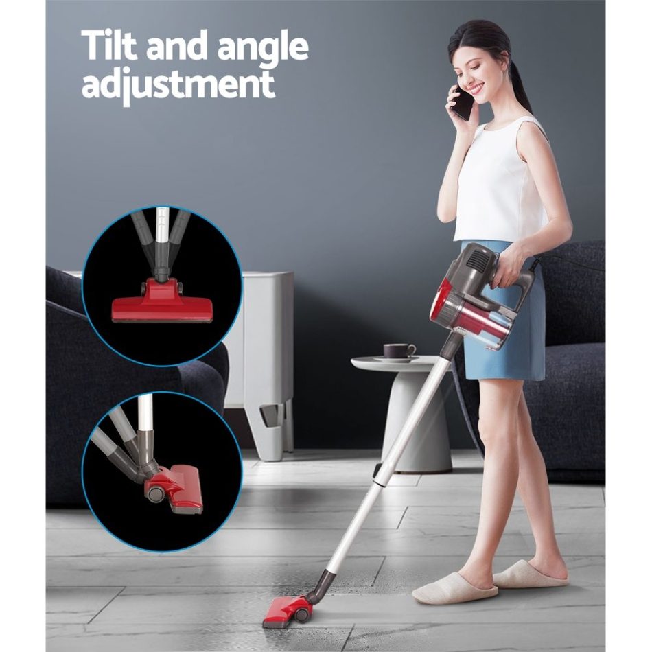 Devanti Stick Vacuum Cleaner Bagless Corded 500W Red - Image 4